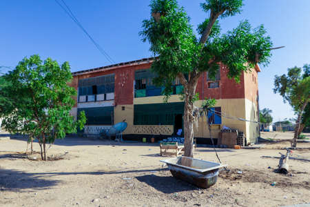 Berbera, Somaliland - November 10, 2019: Living Houses and Different Buildings on the Empty Berbera City Streetsのeditorial素材