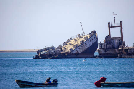 Berbera, Somaliland - November 10, 2019: Old, Rusted  and Colorful Fishing Boats and Ships in the...
