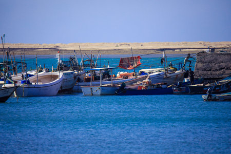 Berbera, Somaliland - November 10, 2019: Old, Rusted  and Colorful Fishing Boats and Ships in the Somalian Berbera Portのeditorial素材