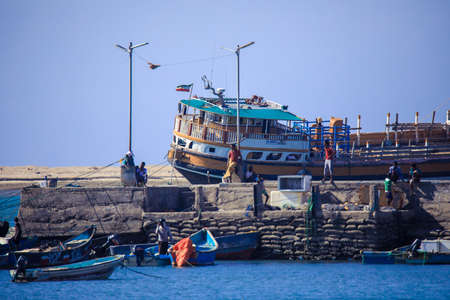 Berbera, Somaliland - November 10, 2019: Old, Rusted  and Colorful Fishing Boats and Ships in the...