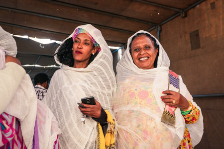 Asmara, Eritrea - November 01, 2019: Beautiful African Women on the Local Wedding Celebrationのeditorial素材