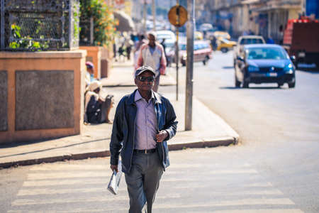 Asmara, Eritrea - November 02, 2019:  Local People on the Asmara Streetsのeditorial素材