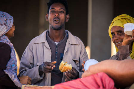 Asmara, Eritrea - November 02, 2019:  Local People on the Asmara Streetsのeditorial素材