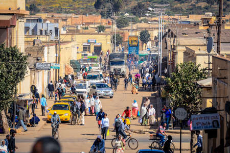 Asmara, Eritrea - November 02, 2019:  Local People on the Asmara Streetsのeditorial素材