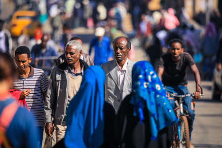Asmara, Eritrea - November 02, 2019:  Local People on the Asmara Streetsのeditorial素材