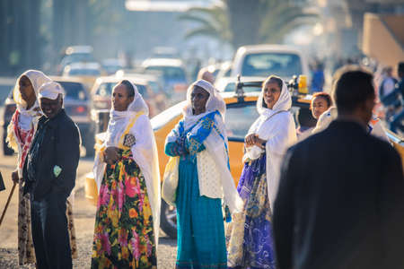Asmara, Eritrea - November 02, 2019:  Local People on the Asmara Streetsのeditorial素材