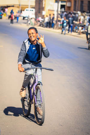Asmara, Eritrea - November 02, 2019:  Local People on the Asmara Streetsのeditorial素材