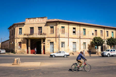 Asmara, Eritrea - November 02, 2019:  Daily life of Local People on the Central street of Asmaraのeditorial素材