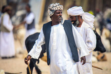 Keren, Eritrea - November 03, 2019: Local Eritrean People walking near the Fruit and Vegetable Keren...