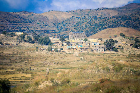 Small Local Village with Typical Keren Houses, Eritreaの写真素材