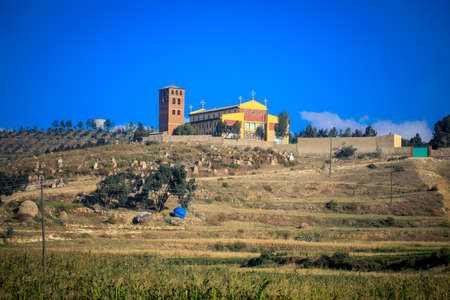 Small Local Village with Typical Keren Houses, Eritreaの写真素材