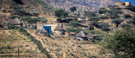 Small Local Village with Typical Keren Houses, Eritreaの写真素材