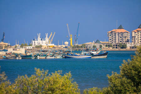 Nice View to the Blue Water Port in the Massawa, Eritreaの写真素材