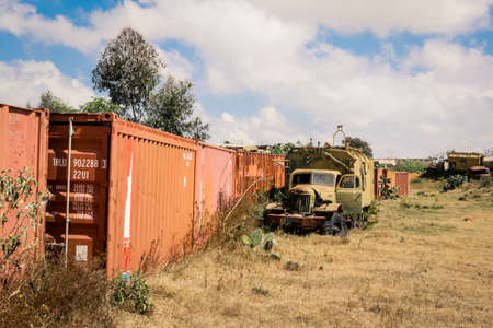 Abandoned Army Tanks on the Tank Graveyard in Asmara, Eritrea