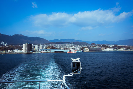 Miyajima, Japan - January 02, 2020: Ferry Boat to Itsukushima Shrineのeditorial素材