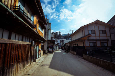 Nice City Scape view to the Itsukushima Streets on the Miyajima island, Japanのeditorial素材