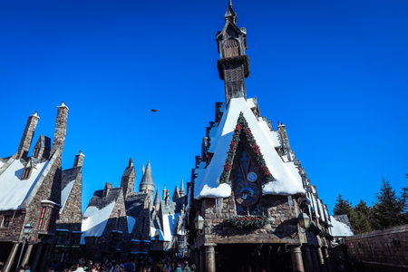 Osaka, Japan - January 07, 2020: Amazing View to the Hogsmeade Village near Hogwarts Castleのeditorial素材