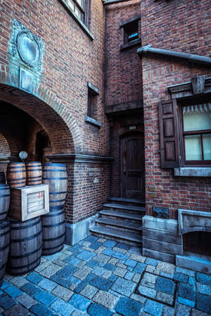 Osaka, Japan - January 11, 2020: Retro Style Wild West World in the Universal Studio Japan