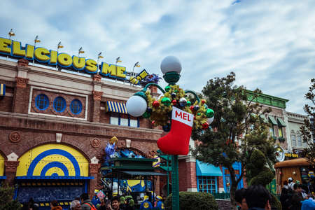 Osaka, Japan - January 11, 2020: Bright and Colorful Minions World in the Universal Studio Japanのeditorial素材