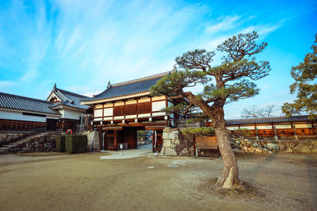 Hiroshima, Japan - January 09, 2020: Inner Buildings in the Black Carp Castle yardのeditorial素材