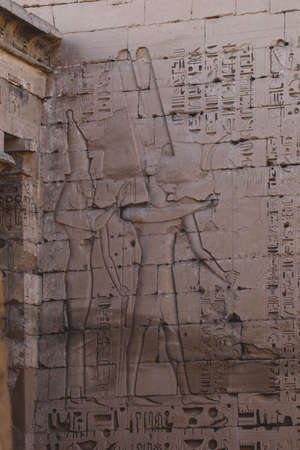 Ancient Egyptian Drawings of the Medinet Habu Mortuary Temple of Ramesses III near Luxor, Egypt