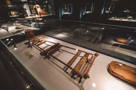 Luxor, Egypt - November 13, 2020:  Ancient Egyptian Exhibits of the  archaeological Mummification...