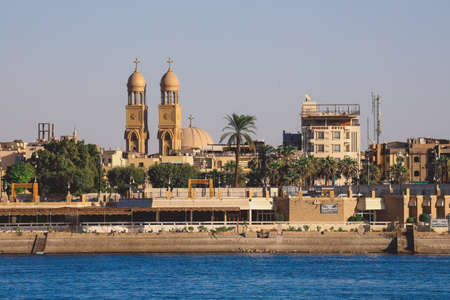 Panoramic View to the Luxor City Scape from the Nile River Side, Egypt