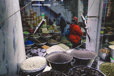 Cairo, Egypt - November 15, 2020: Khan el-Khalili famous bazaar in the historic center of Cairoのeditorial素材