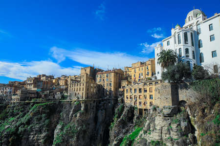 Aerial View to the Sidi Rached Viaduct, that crosses Rhummel gorges and connects to Constantine city...