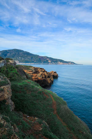 Ancient Ruins of Roman Tipasa with the Nice View to the Mediterranean coastline near Tipaza city, Algeriaの写真素材