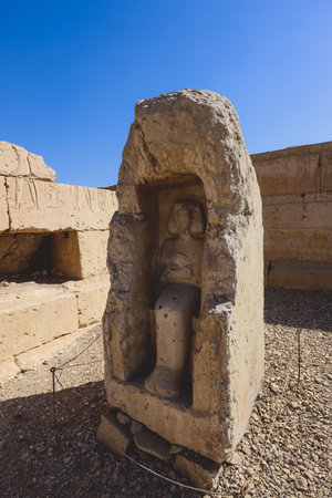 Outdoor View to an Ancient Egyptian temple of Seti I also known as the Great Temple of Abydos in Kharga, Egyptのeditorial素材