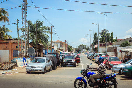 Lome, Togo - March 05, 2023: Central streets of the West African Capital Lomeのeditorial素材