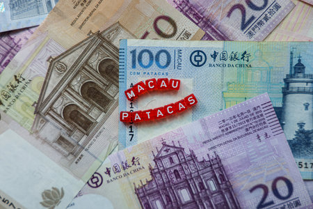 Stack of Money Marked With a Red Cubesの写真素材