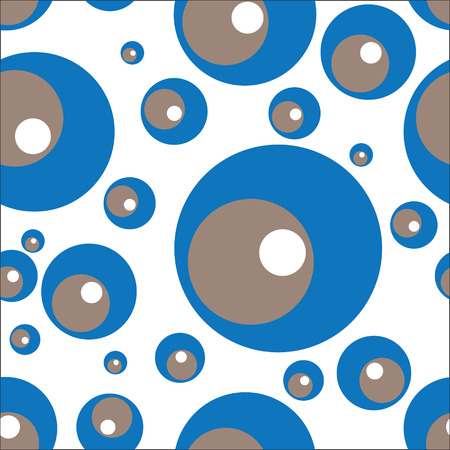 A groovy seamless retro circle background in blue and brownのイラスト素材