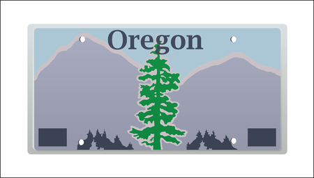 illustration rendition of the Oregon State License plateのイラスト素材