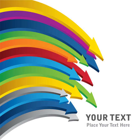 3d bent chart arrows border isolated on whiteのイラスト素材