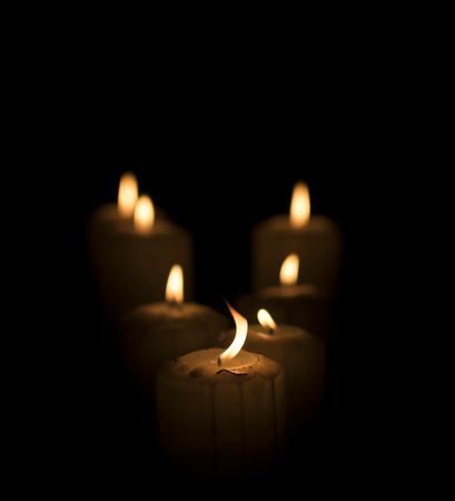 Moody candles with bokehの写真素材