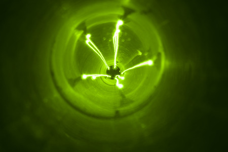 tunnel with trail lightsの写真素材