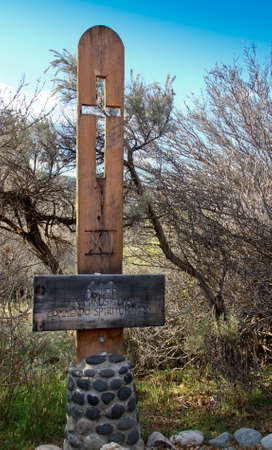 Carved Wooden Crossの写真素材