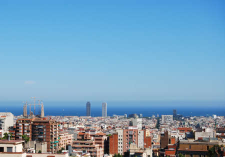 A panoramic view of Barcelonaの写真素材