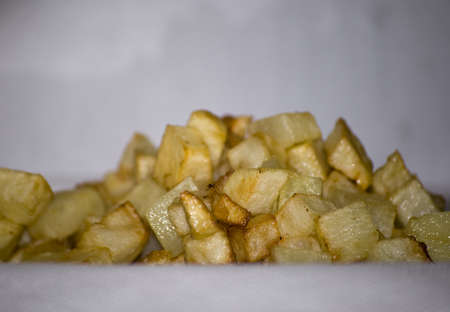 French fry on a plateの写真素材