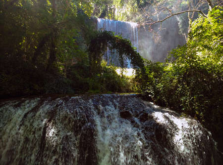 Waterfall. Monasterio de Piedra, Zaragozaの写真素材