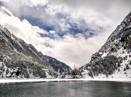 Snow landscape in winterの写真素材