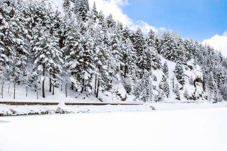Snow landscape in winter (Spain)の写真素材