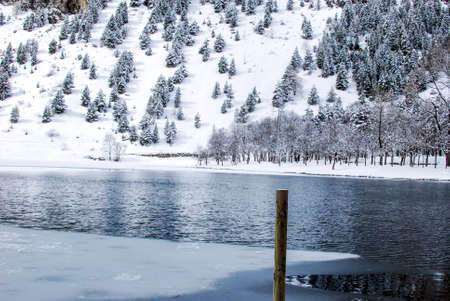 Snow landscape in winter (Spain)の写真素材