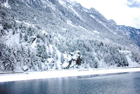 Snow landscape in winter (Spain)の写真素材
