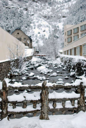 Snow landscape in winter (Spain)の写真素材
