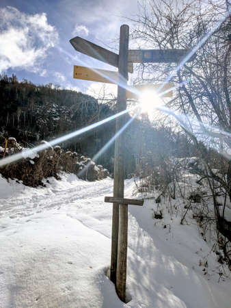 Snow landscape in winter (Spain).