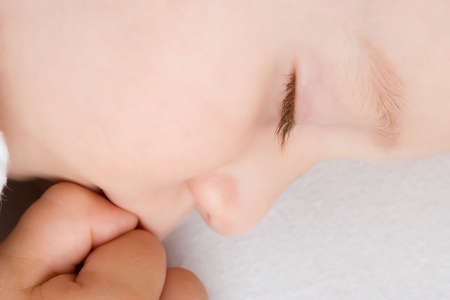 Sleeping angel boyの写真素材