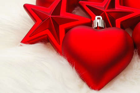 Lots of Christmas decorations hearts and startsの写真素材